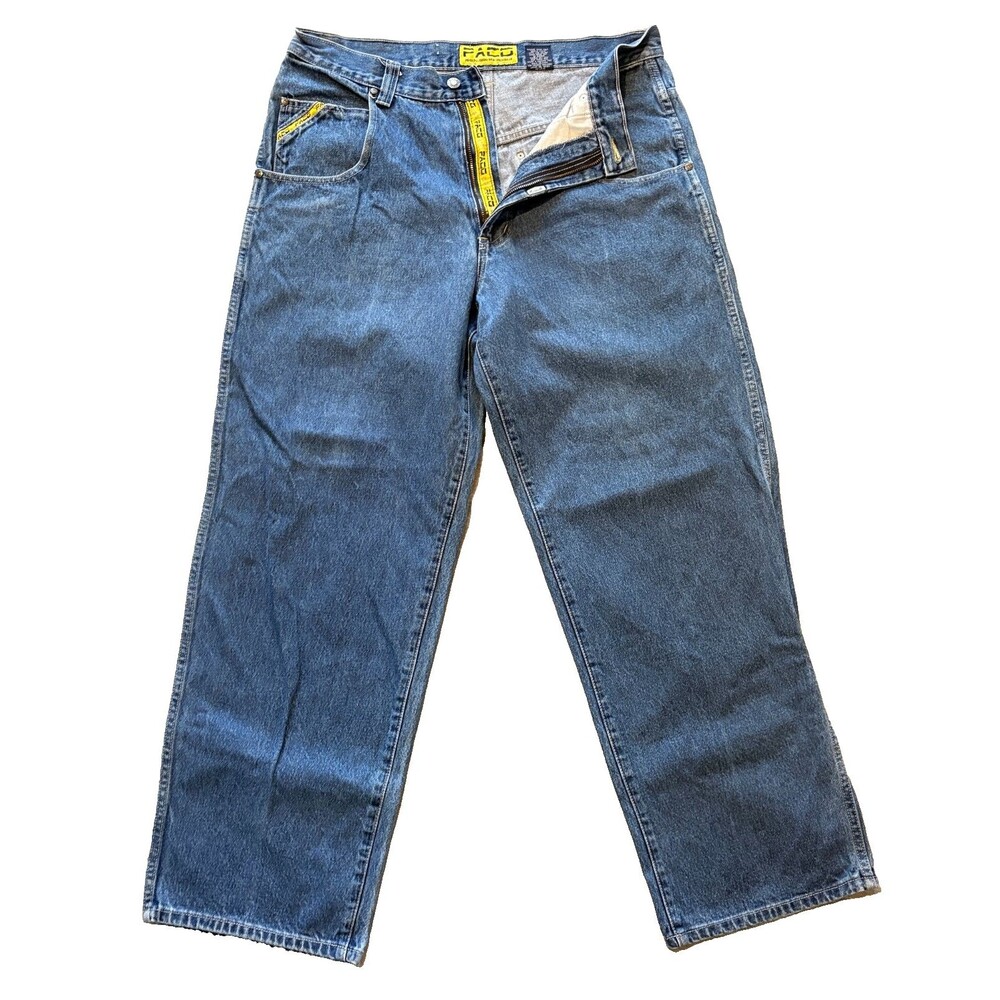VTG Paco Jeans Mens 36x32 Blue Super Baggy Hip Hop Grunge Skater 90s Y2K